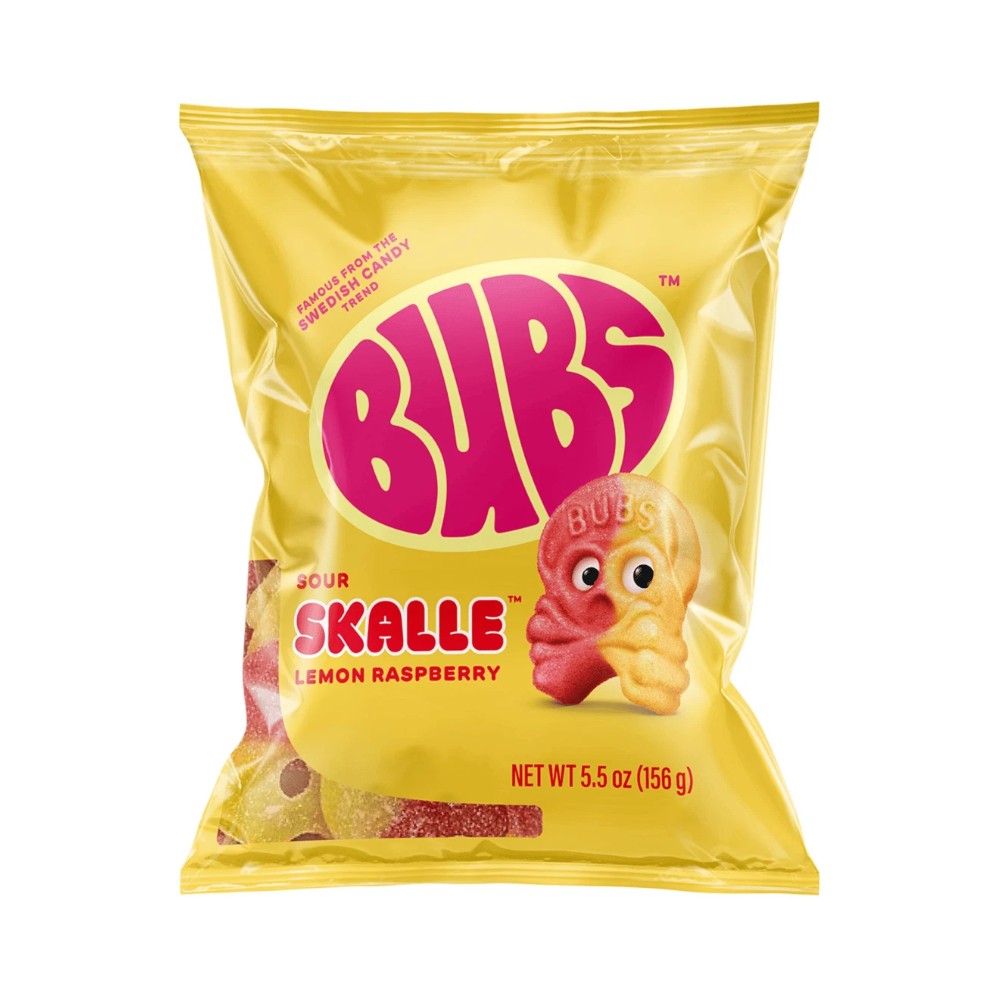 Bubs Sour Skalle Lemon Raspberry Gummy Candy 5.5oz (156g)