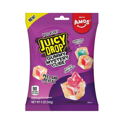 Amos Wild Berry Juicy Drop Gummy Mystery Cube Candy 5oz (142g)