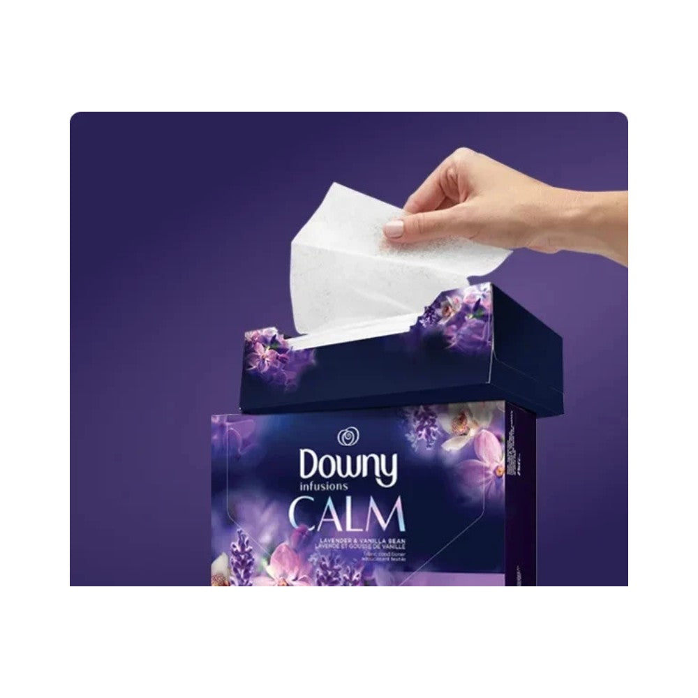 Downy Infusions Calm Lavender & Vanilla Bean Fabric Softener 130 Dryer Sheets