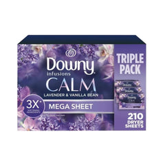 Downy Infusions Calm Lavender & Vanilla Bean Fabric Softener 210 Dryer Sheets