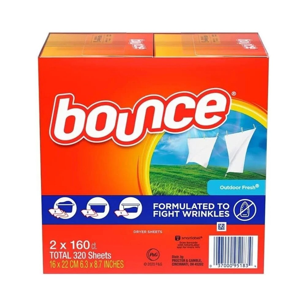 Bounce Outdoor Fresh Fabric Softener 320 Dryer Sheets