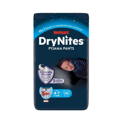 Huggies DryNites Pyjama Pants for Boys Age 4-7 (10 Pants)