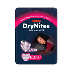 Huggies DryNites Pyjama Pants for Girls Age 8-13 (9 Pants)