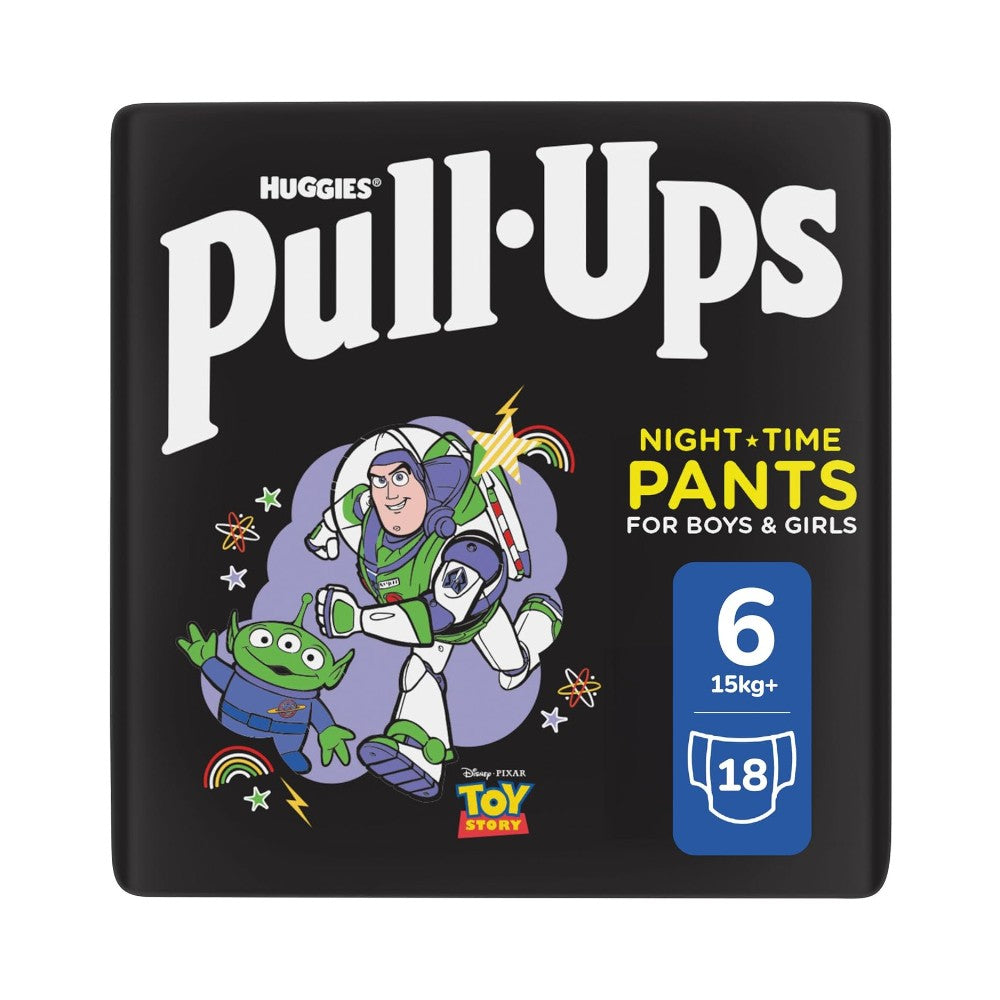 Huggies Pull Ups Night Time Pants Unisex - Size 6 (18 Pants)