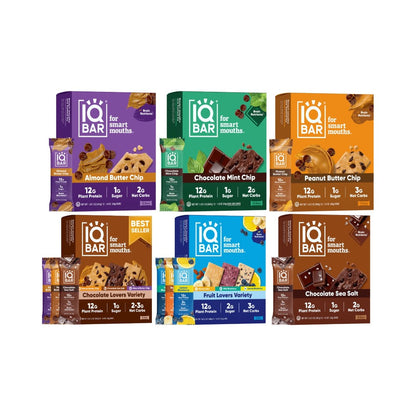 IQBAR Plant Protein Bars 1.6oz (45g) Selection - Pack of 12