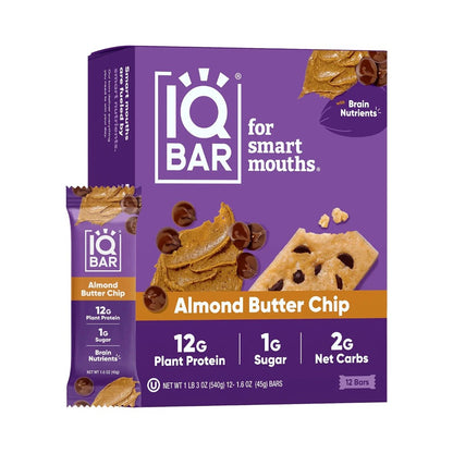 IQBAR Plant Protein Bars 1.6oz (45g) Selection - Pack of 12