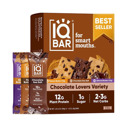 IQBAR Plant Protein Bars 1.6oz (45g) Selection - Pack of 12