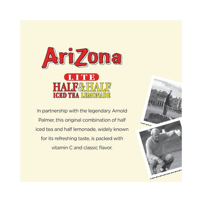 Arizona Arnold Palmer Lite Half & Half Iced Tea Lemonade Cans 650ml - Pack of 24