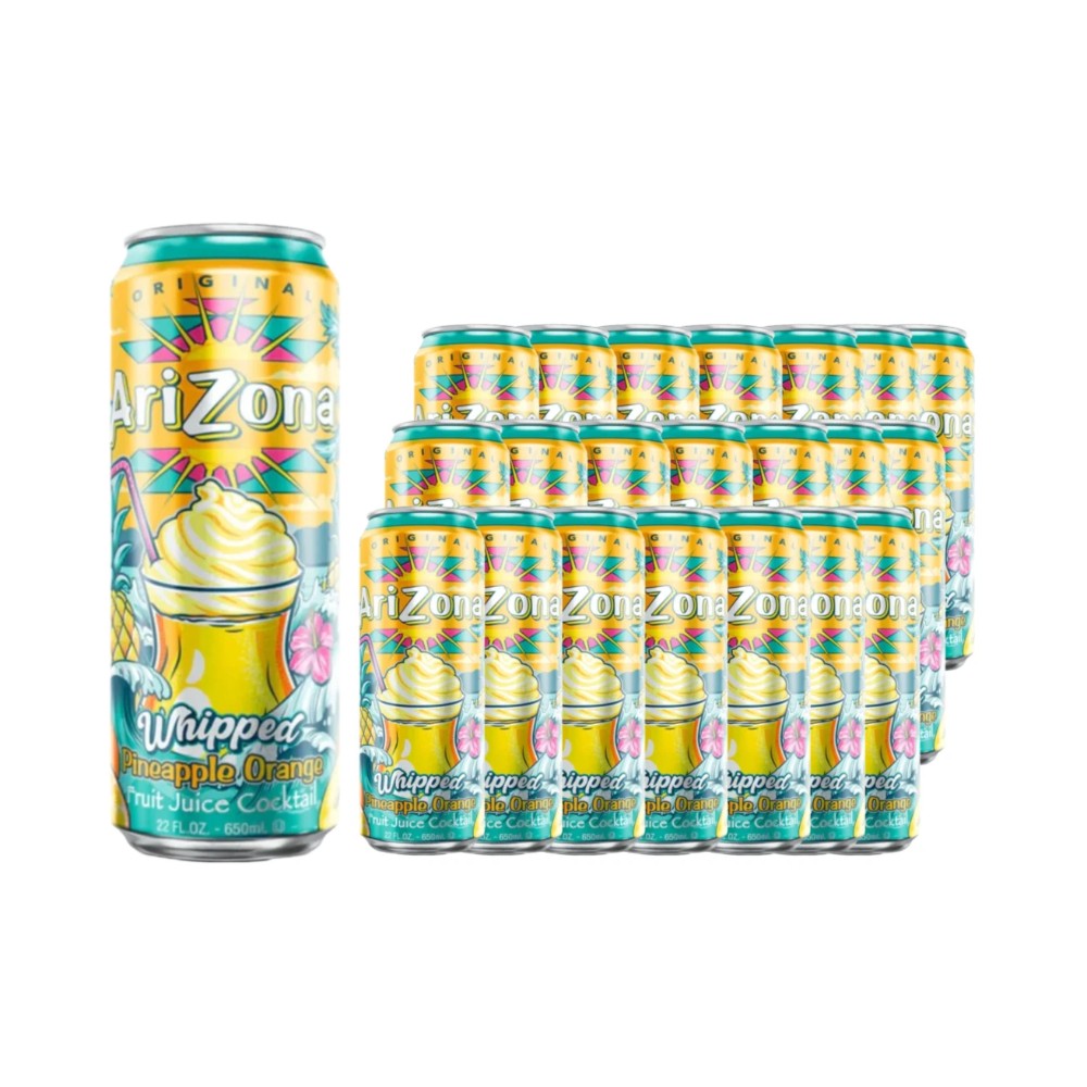 Arizona Whipped Pineapple Orange Fruit Juice Cocktail Cans 650ml - Pack of 24