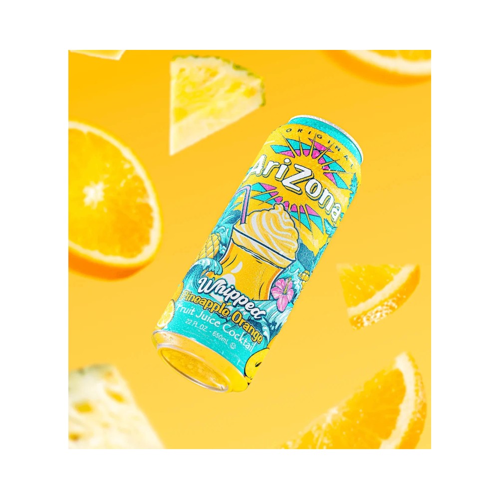 Arizona Whipped Pineapple Orange Fruit Juice Cocktail Cans 650ml - Pack of 24