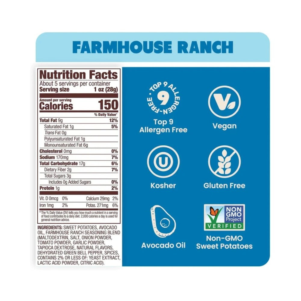 Jackson's Avocado Oil Sweet Potato Chips Farmhouse Ranch 5oz (142g)