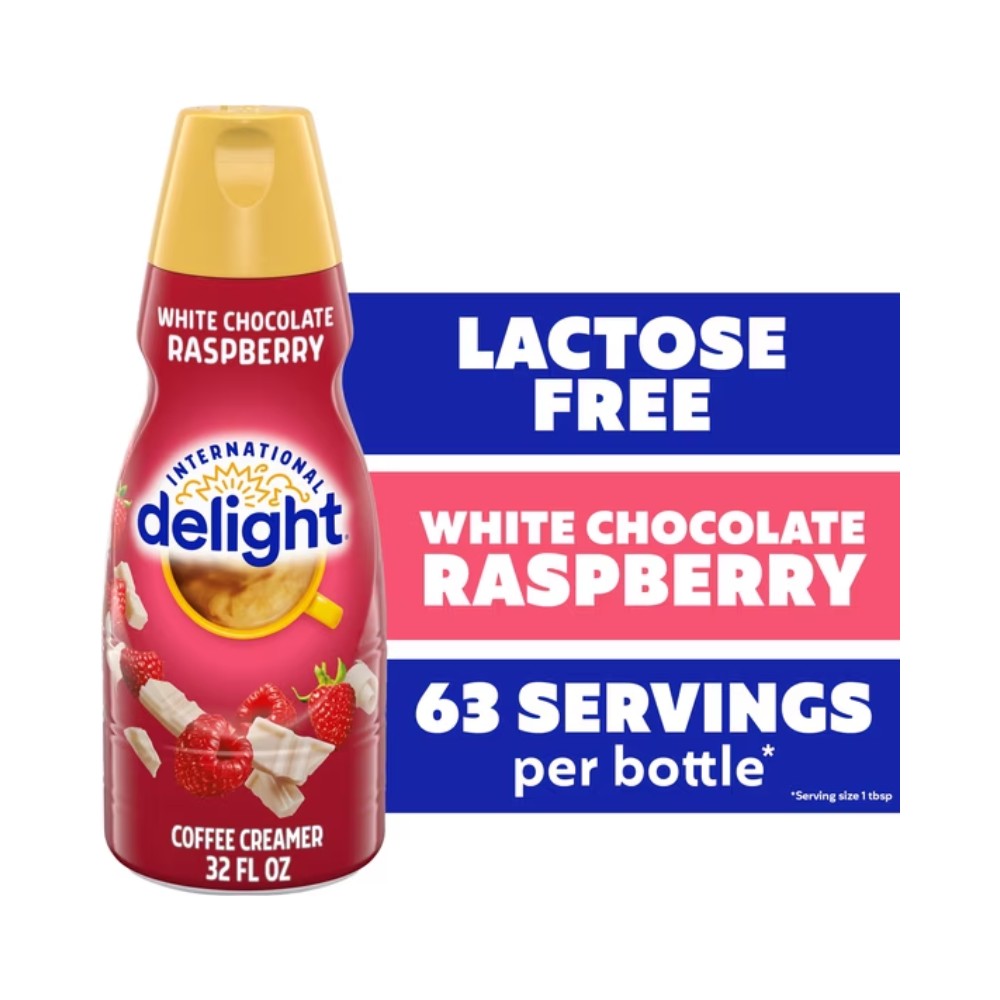 International Delight White Chocolate Raspberry Liquid Coffee Creamer 32oz (946ml)