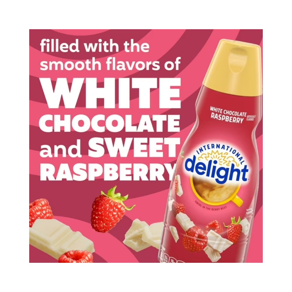 International Delight White Chocolate Raspberry Liquid Coffee Creamer 32oz (946ml)