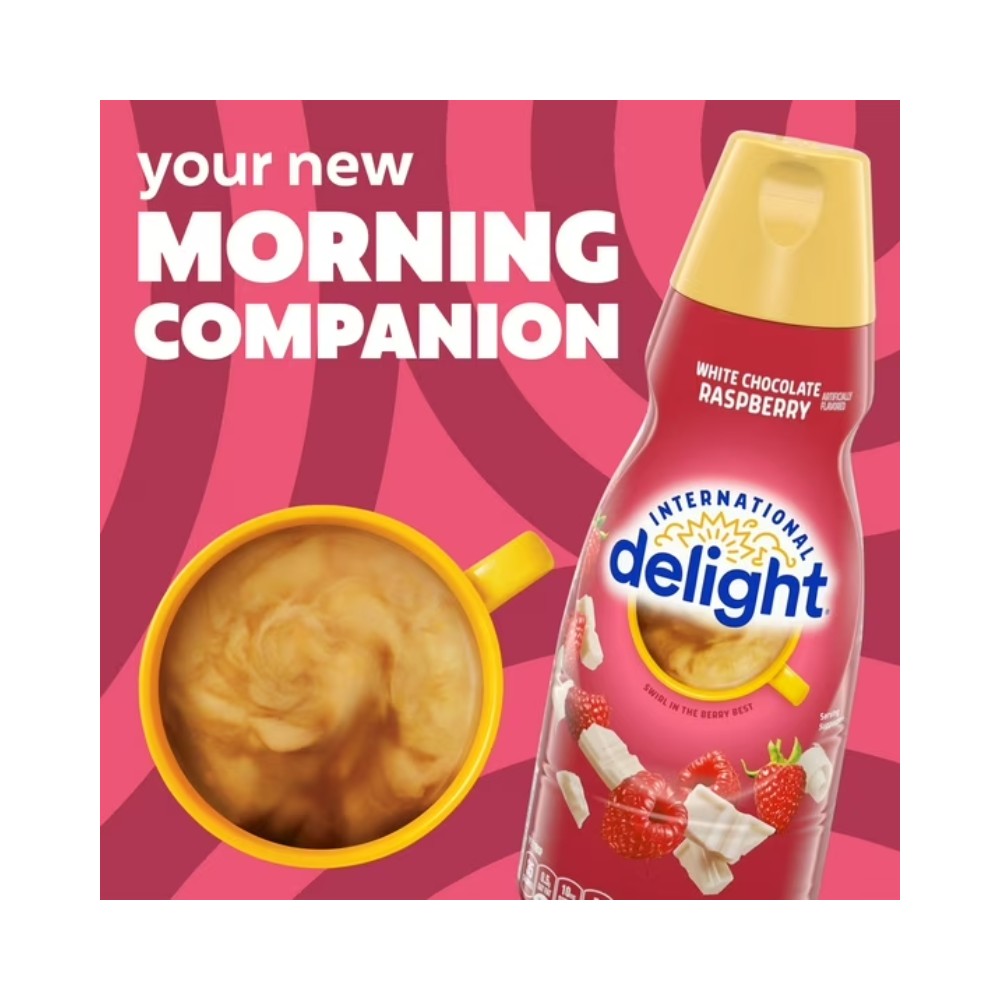 International Delight White Chocolate Raspberry Liquid Coffee Creamer 32oz (946ml)