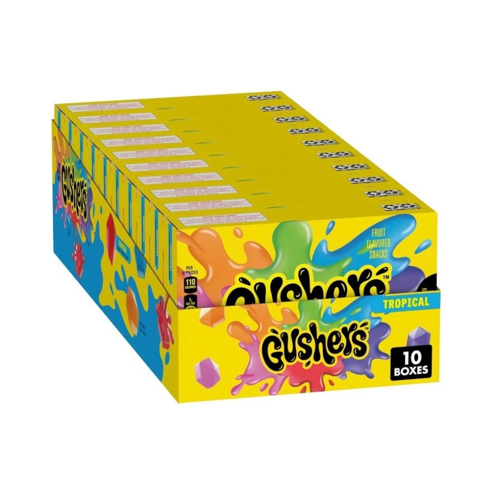Fruit Gushers Tropical Flavoured Sweets 3.06oz (86g) - Pack of 10