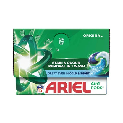 Ariel Original 4 in 1 Laundry Detergent Pods - 15 Washes