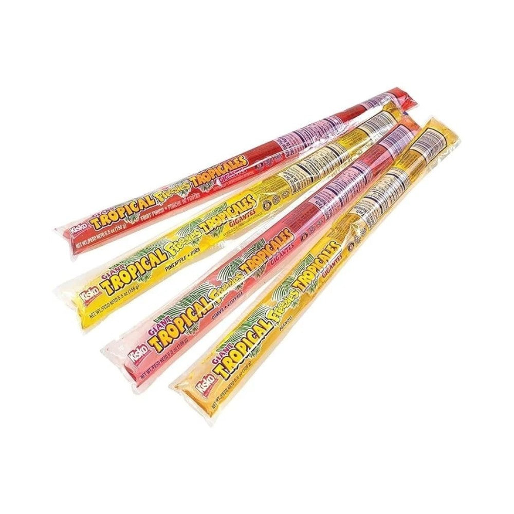 Kisko Giant Tropical Freezies Freezer Pops Ice Bars 5.5oz (156g) - Pack of 50