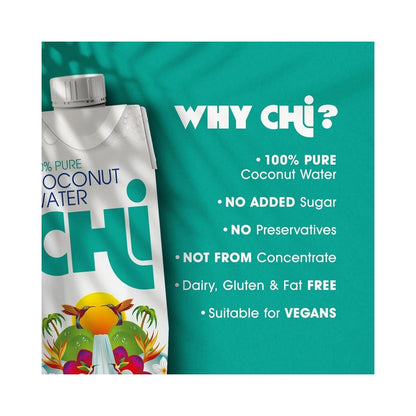 CHI Organic Pure Coconut Water 330ml - Pack of 12