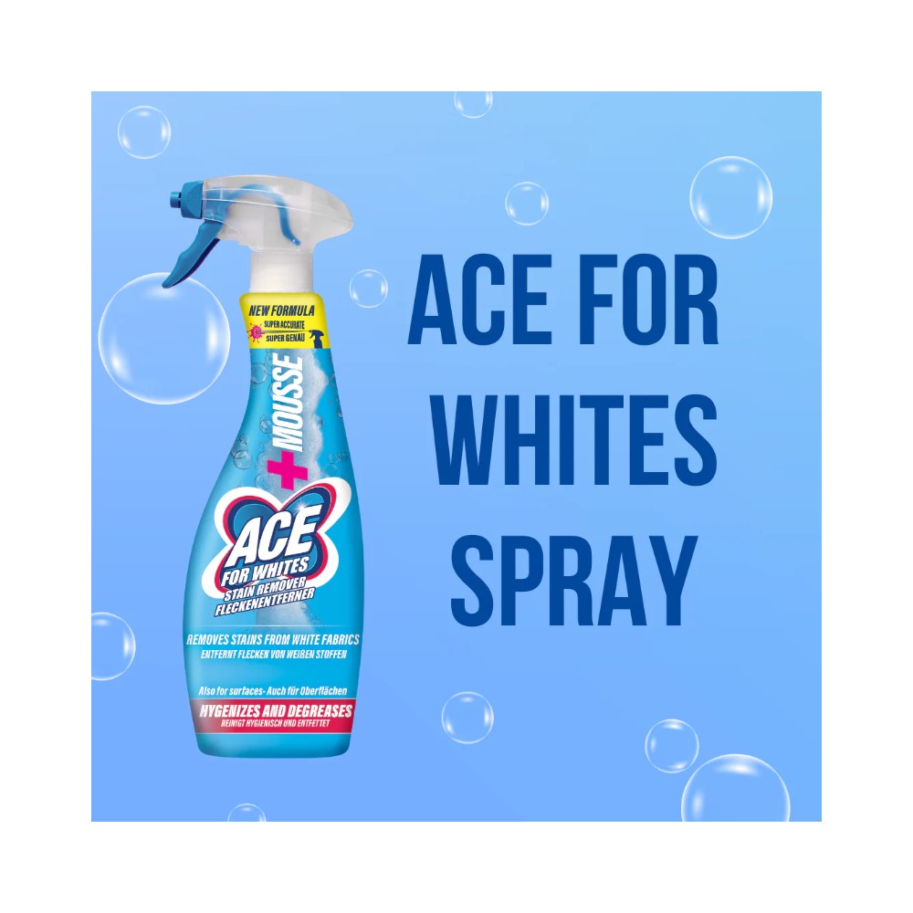 ACE for Whites Mousse Stain Remover Spray 700ml