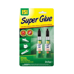 151 Super Glue Gel Tubes 2's 3g - Extra Strong