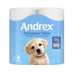 Andrex Complete Clean Toilet Tissue Rolls 4's