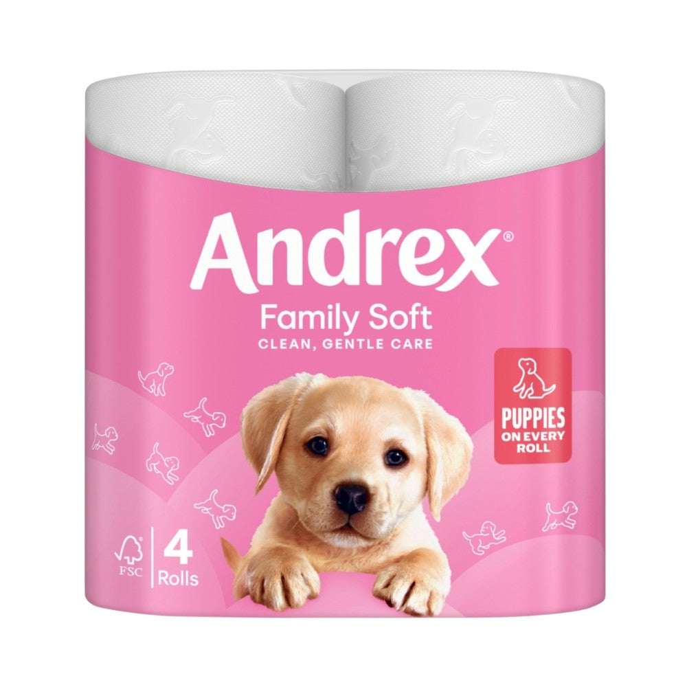 Andrex Family Soft Clean Toilet Tissue Rolls 4's