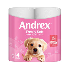Andrex Family Soft Clean Toilet Tissue Rolls 4's