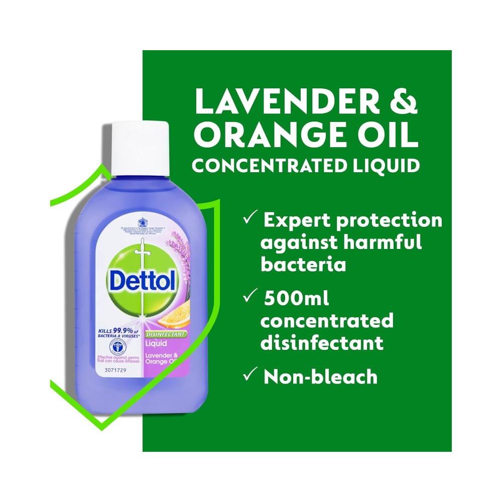 Dettol Disinfectant Lavender & Orange Oil Liquid 500ml