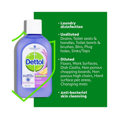 Dettol Disinfectant Lavender & Orange Oil Liquid 500ml
