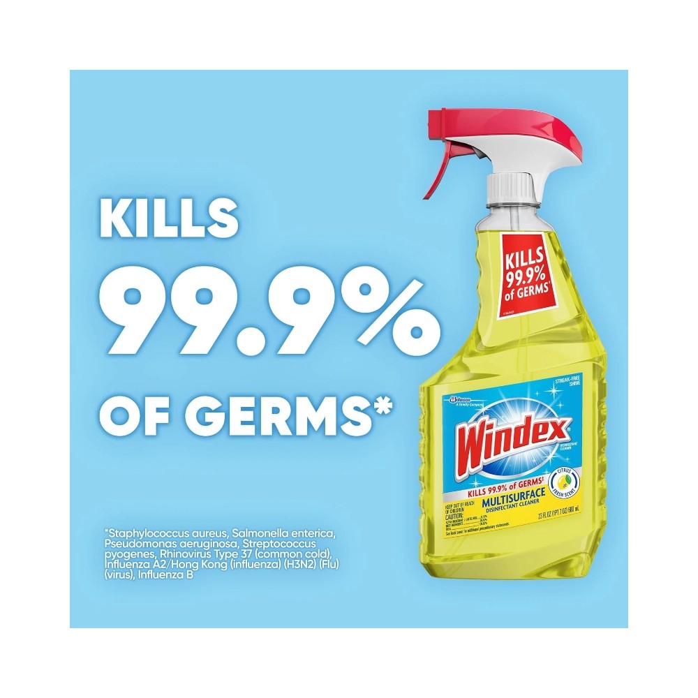 Windex Citrus Fresh Scent Multi Surface Disinfectant Cleaner Spray 23oz (680ml)