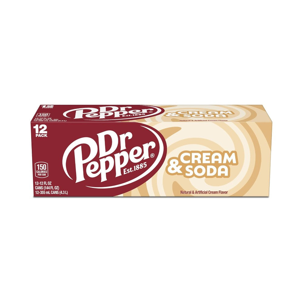 Dr Pepper Cream Soda Cans 12oz (355ml) - Pack of 12