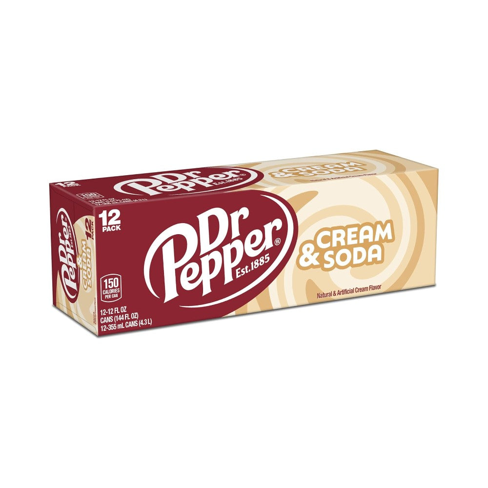 Dr Pepper Cream Soda Cans 12oz (355ml) - Pack of 12