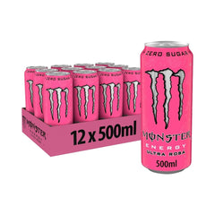 Monster Ultra Rosa Zero Sugar Energy Drink Cans 500ml - Pack of 12