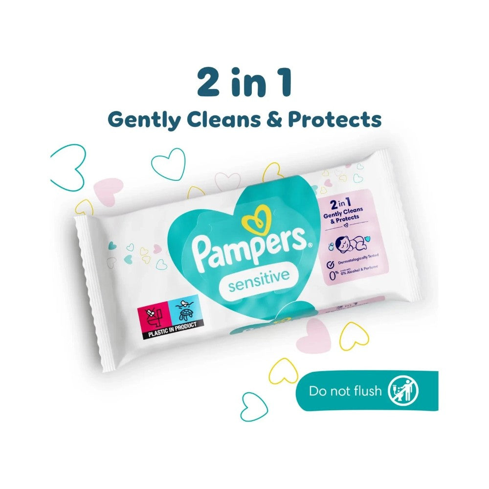 Pampers Sensitive Baby Wipes 52's