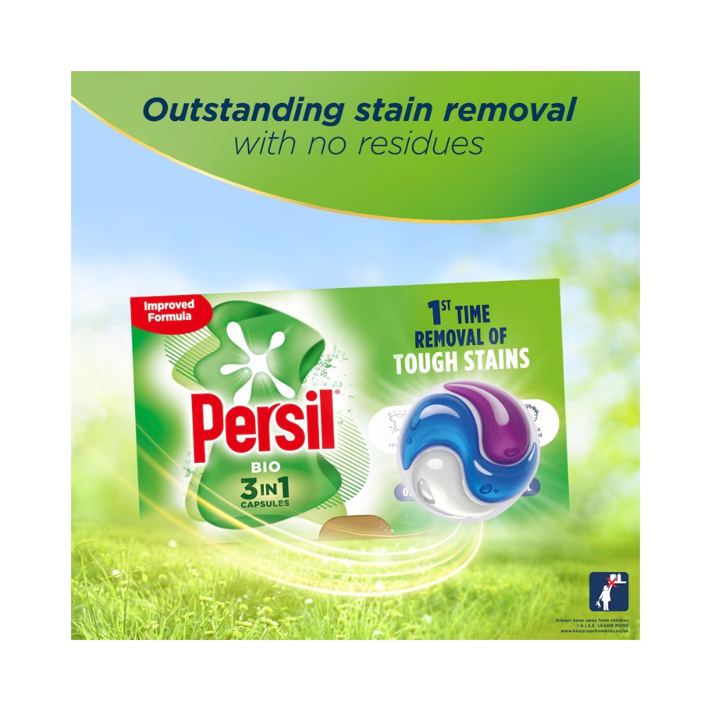 Persil Bio 3 in 1 Laundry Detergent Capsules - 15 Washes