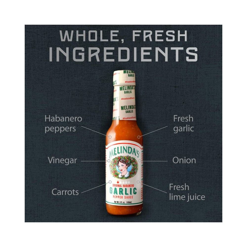 Melinda's Original Habanero Garlic Pepper Sauce 5oz (148ml)