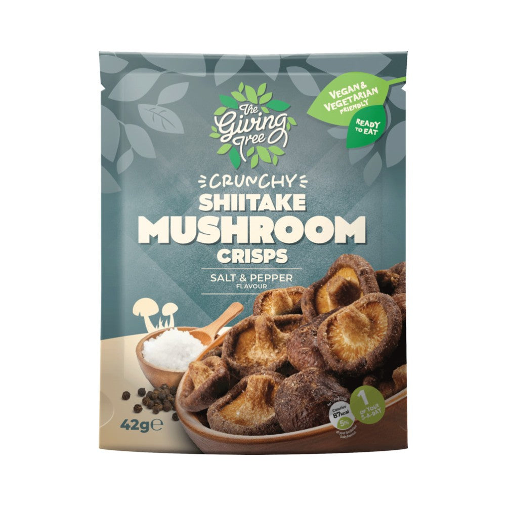 The Giving Tree Crunchy Shitake Mushroom Salt & Pepper Vacuum Fried Crisps 42g