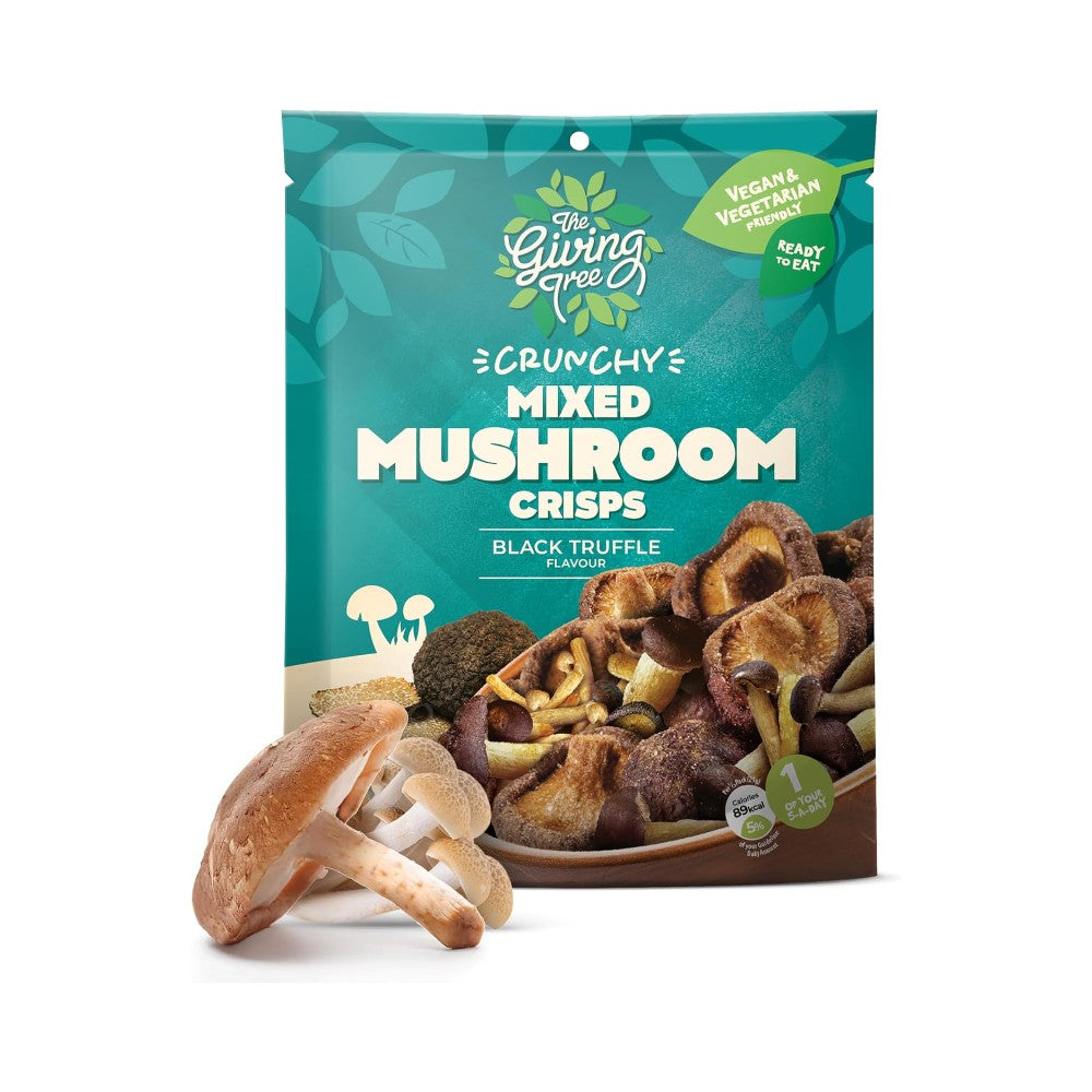The Giving Tree Crunchy Mixed Mushroom Black Truffle Vacuum Fried Crisps 42g