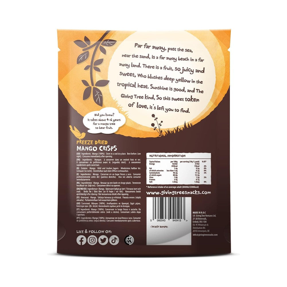 The Giving Tree Mango Freeze Dried Crisps 18g