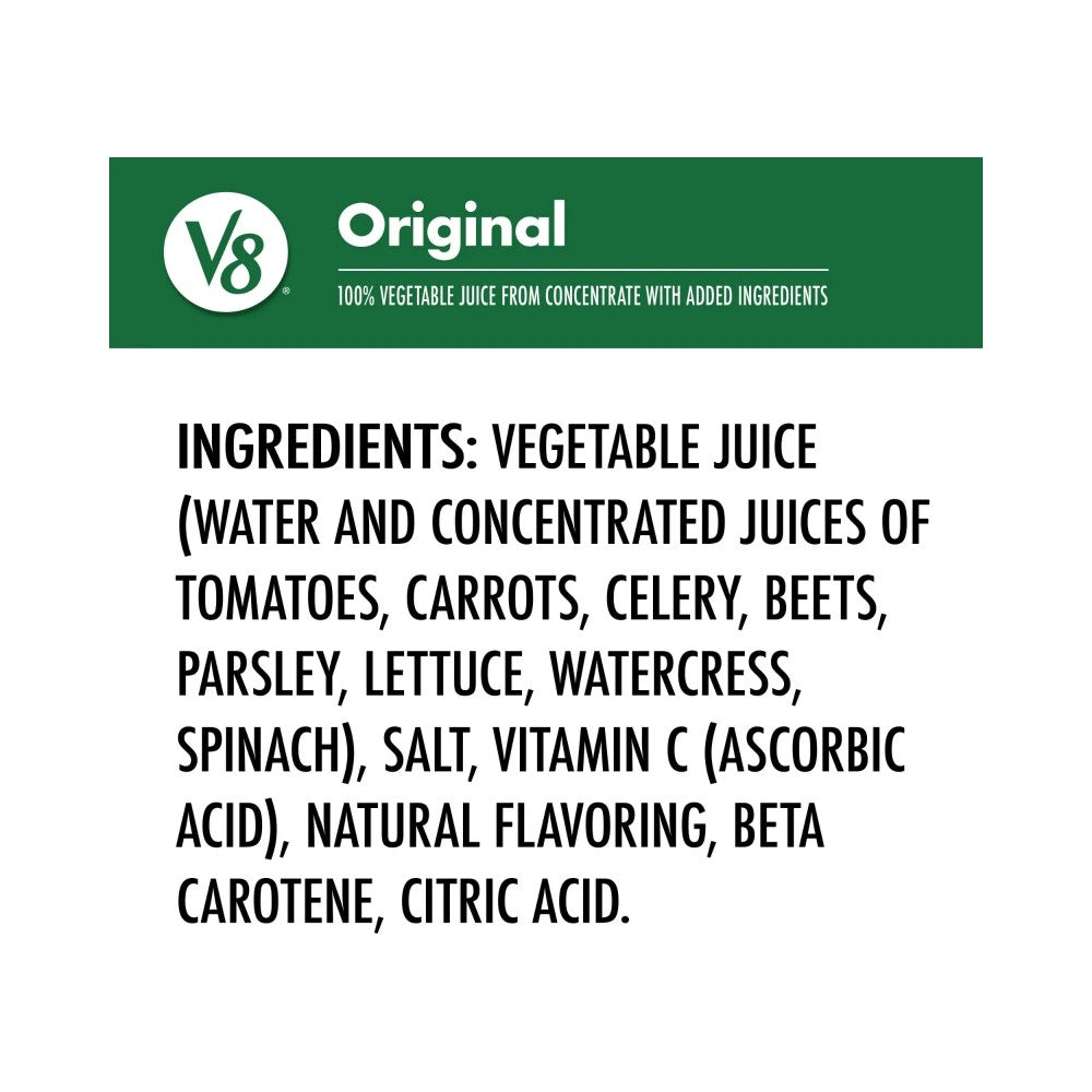 V8 Original 100% Vegetable Juice Cans 11.5oz (340ml) - Pack of 24