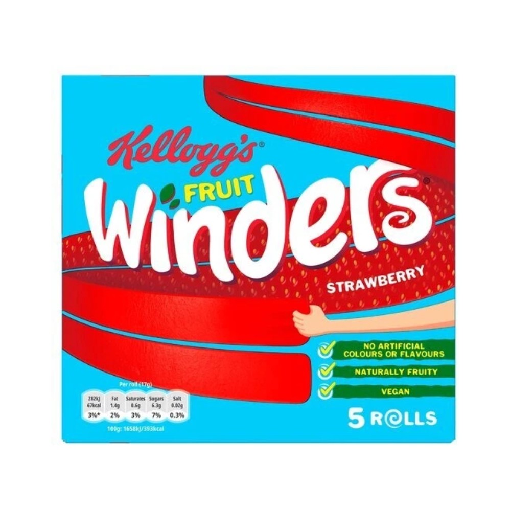 Kellogg's Fruit Winders Strawberry 5x17g Rolls