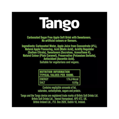 Tango Apple Sugar Free Soft Drink Cans 330ml - Pack of 24