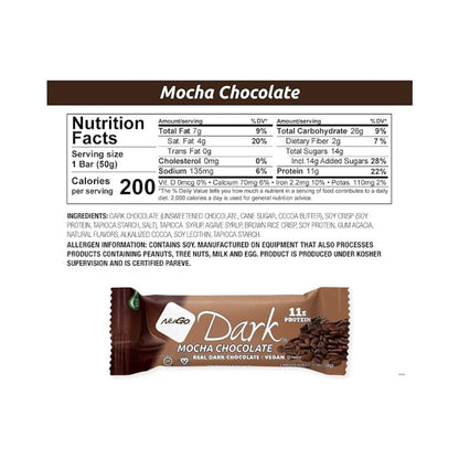NuGo Dark Mocha Chocolate Protein Bar 1.76oz (50g)