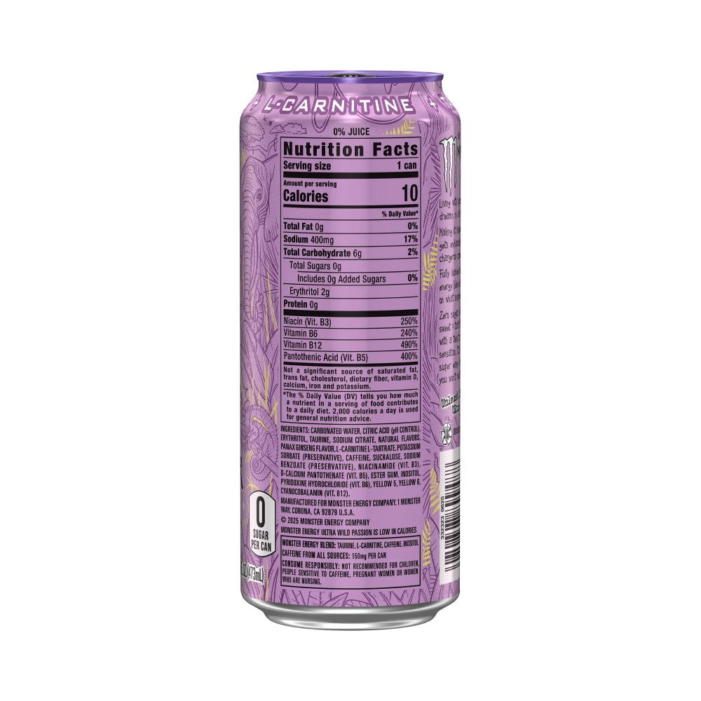 Monster Energy Ultra Wild Passion Zero Sugar Can 473ml