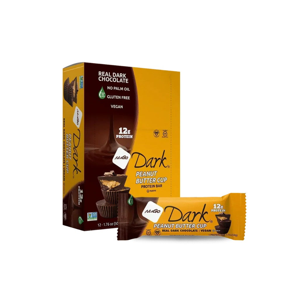 NuGo Dark Chocolate Peanut Butter Cup Protein Bar 1.76oz (50g) - Pack of 12
