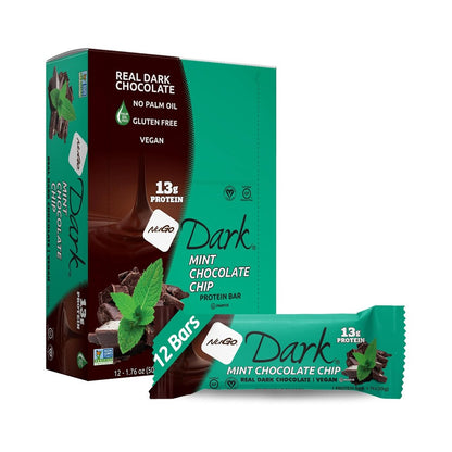 NuGo Dark Mint Chocolate Chip Protein Bar 1.76oz (50g) - Pack of 12