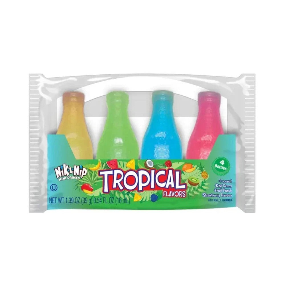 Nik-L-Nip Tropical Wax Bottles Mini Drinks Candy 4's
