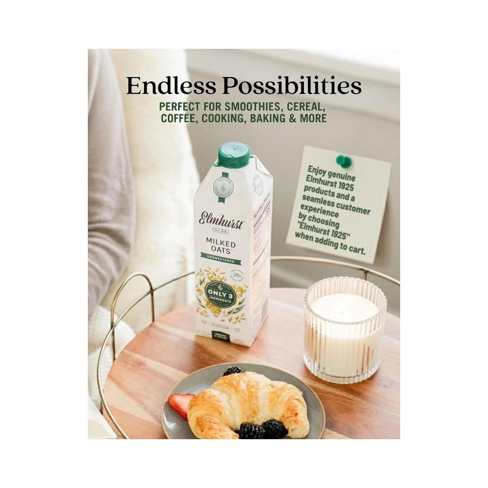 Elmhurst Milked Oats Unsweetened Drink 32oz (946ml)