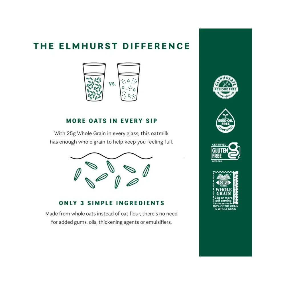 Elmhurst Milked Oats Unsweetened Drink 32oz (946ml)
