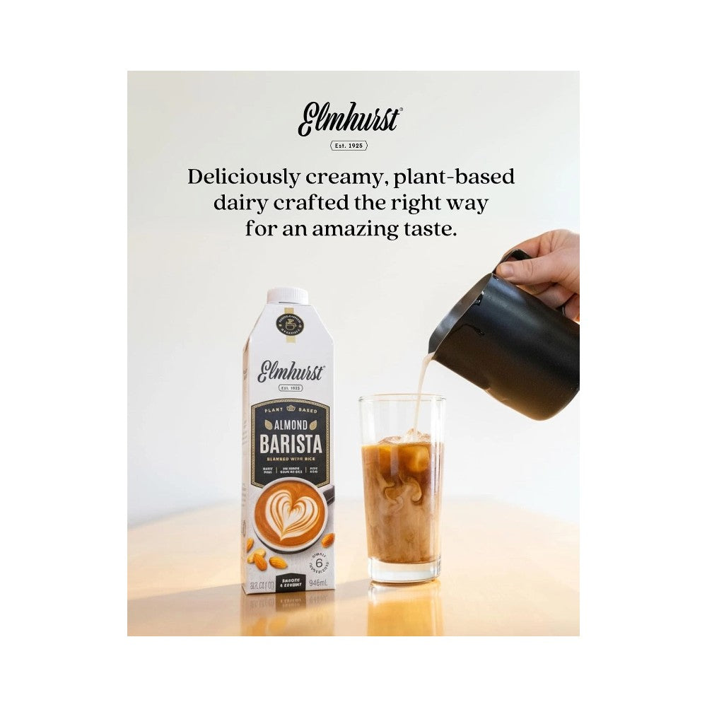 Elmhurst Almond Barista Blended with Rice Milk Drink 32oz (946ml)